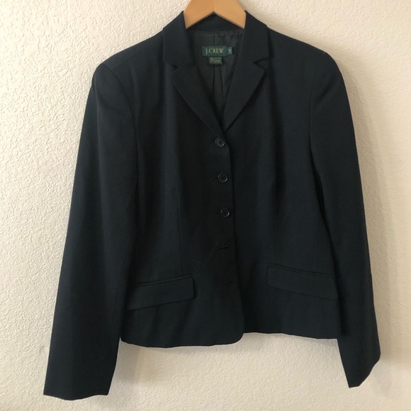VTG J. Crew Women's Black Wool Blazer - Size 12 - Picture 1 of 4